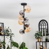 Chehalis Plafondlamp - Glas 10 cm, 12 cm, 15 cm Amber, Rookkleurig, 8-lichts