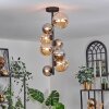 Chehalis Plafondlamp - Glas 10 cm, 12 cm, 15 cm Amber, Rookkleurig, 8-lichts