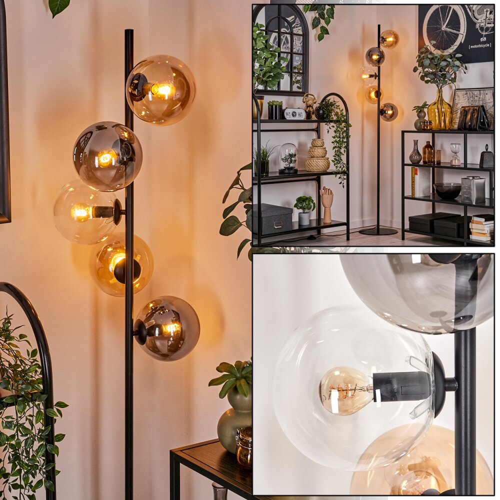 Gastor Staande lamp - Glas 15 cm Amber, Duidelijk, Rookkleurig, 5-lichts main product photo