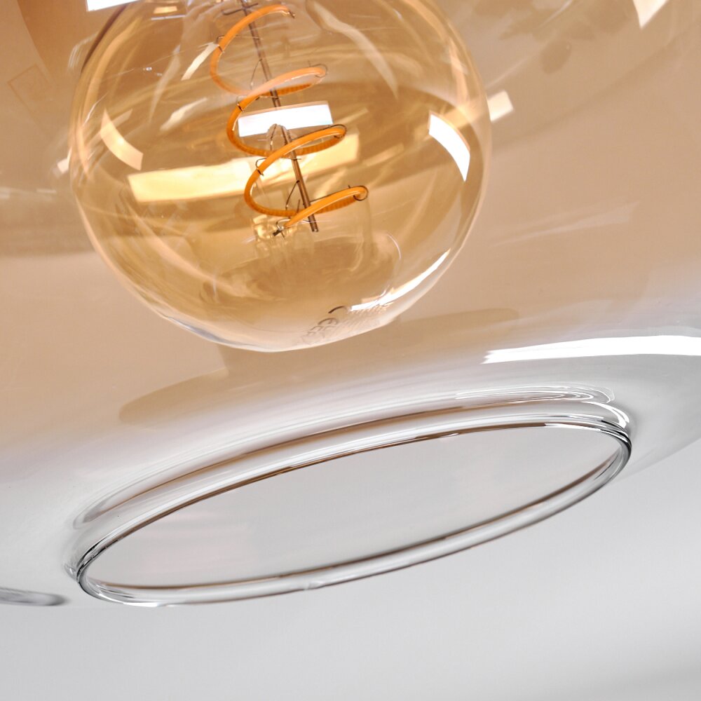 Apedo Plafondlamp - Glas 30 cm Amber, Duidelijk, 1-licht