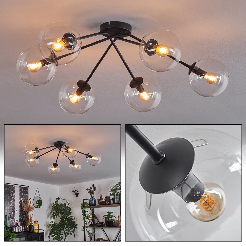 Gastor Plafondlamp - Glas 15 cm Duidelijk, 6-lichts main product photo