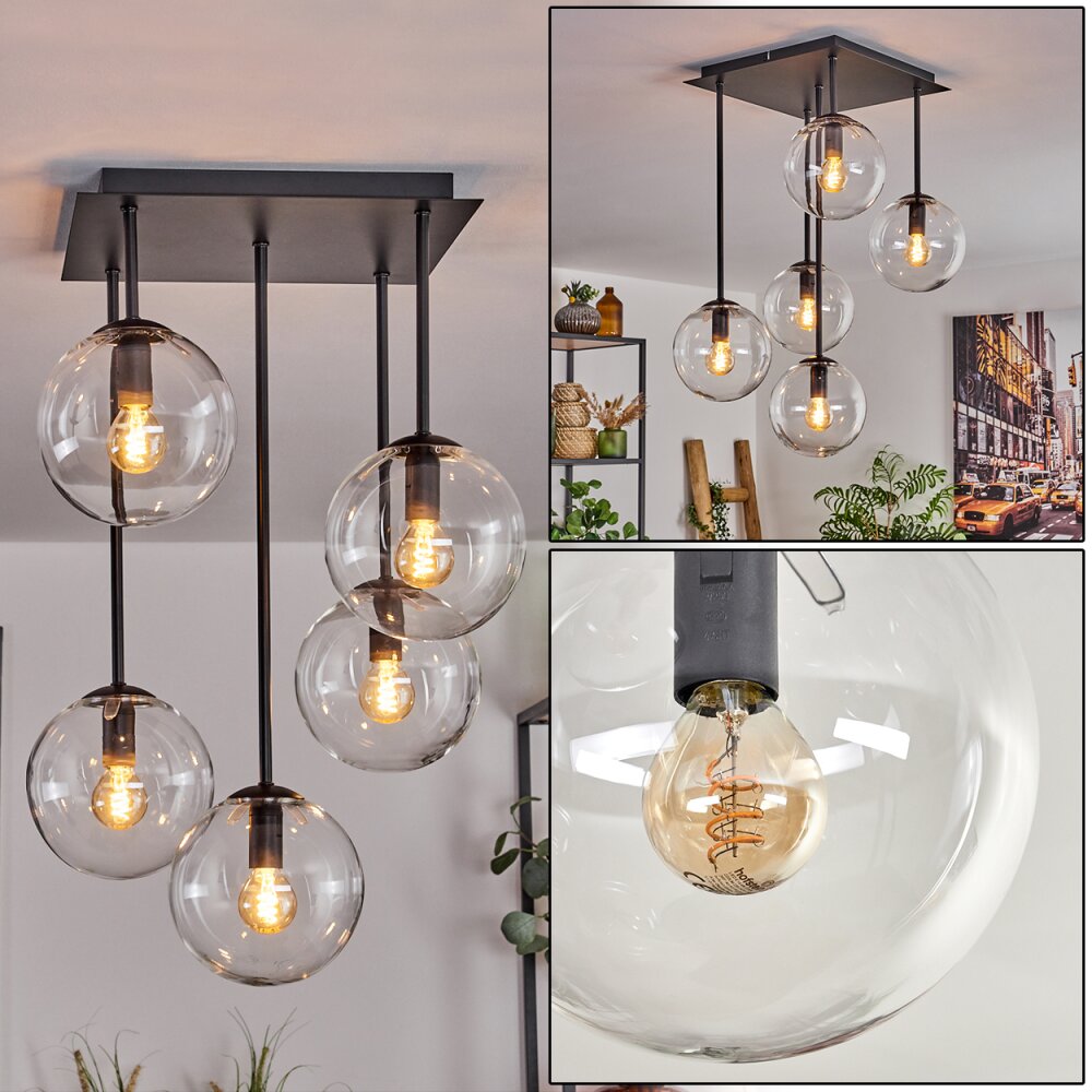 Gastor Plafondlamp - Glas 15 cm Duidelijk, 5-lichts main product photo