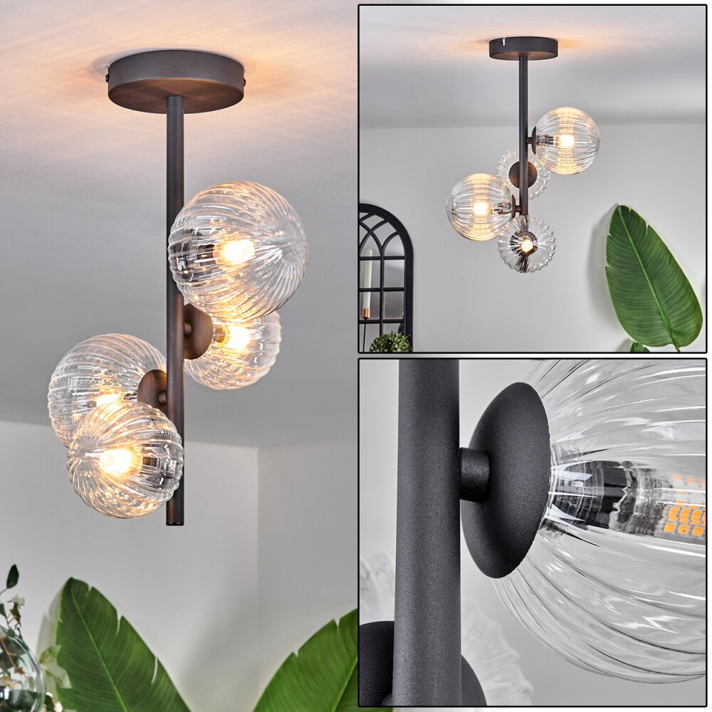 Chehalis Plafondlamp - Glas 10 cm, 12 cm Duidelijk, 4-lichts main product photo