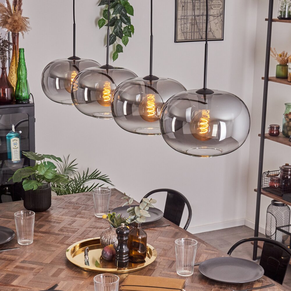 Apedo Hanger - Glas 30 cm Duidelijk, Rookkleurig, 4-lichts main product photo
