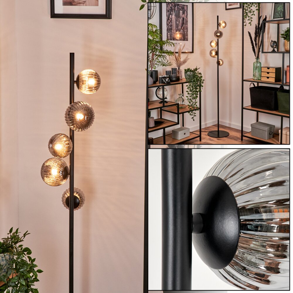 Remaisnil Staande lamp - Glas 10 cm, 12 cm Rookkleurig, 5-lichts main product photo