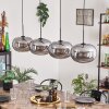 Apedo Hanger - Glas 30 cm Rookkleurig, 4-lichts
