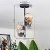 Chehalis Plafondlamp - Glas 10 cm, 12cm Amber, Rookkleurig, 4-lichts