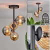 Chehalis Plafondlamp - Glas 10 cm, 12cm Amber, Rookkleurig, 4-lichts