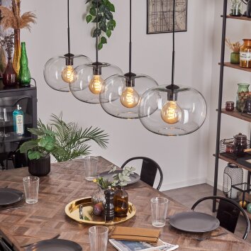 Ripoll Hanger - Glas 30 cm Duidelijk, 4-lichts Ripoll Hanger - Glas 30 cm Duidelijk, 4-lichts