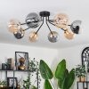 Chehalis Plafondlamp - Glas 15 cm Goud, Zwart, 8-lichts