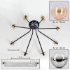 Chehalis Plafondlamp - Glas 15 cm Goud, Zwart, 8-lichts