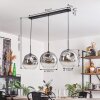 Ripoll Hanger - Glas 30 cm Duidelijk, Rookkleurig, 3-lichts