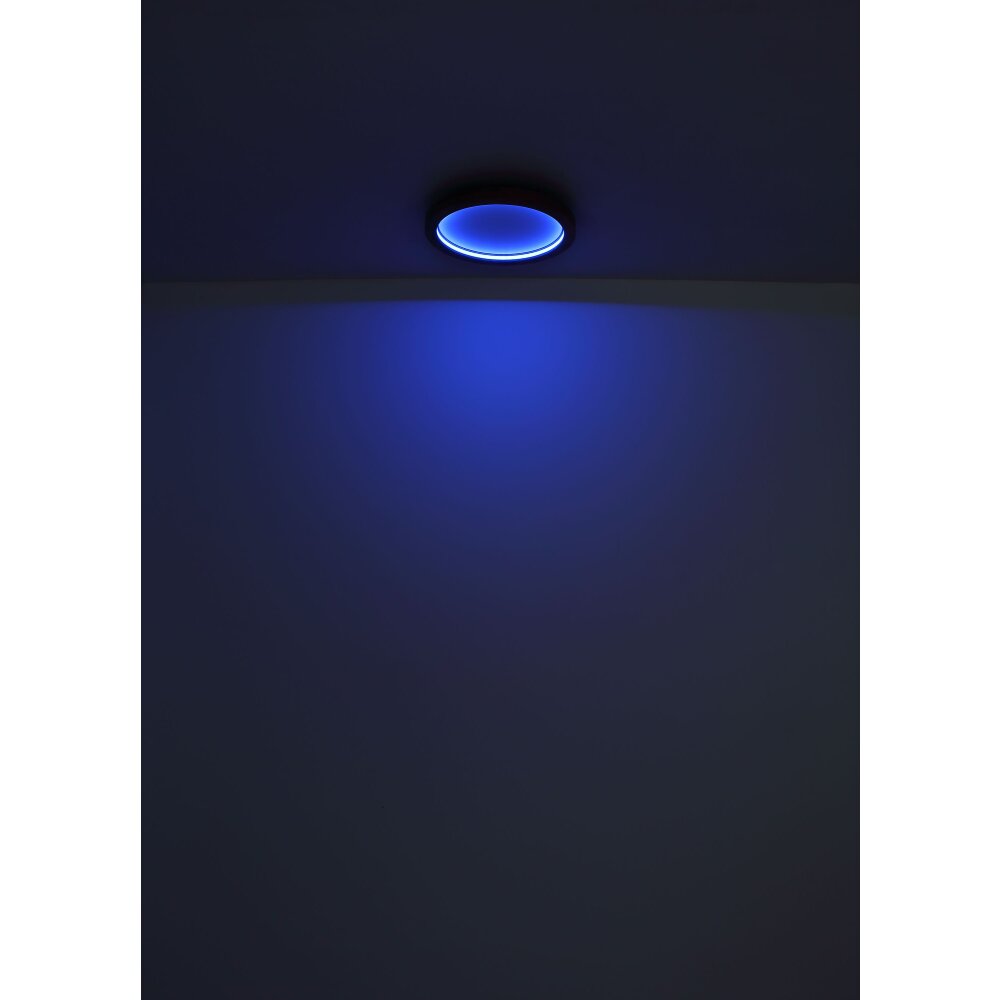 Globo BRANZA Plafondlamp LED Zwart, 1-licht, Afstandsbediening