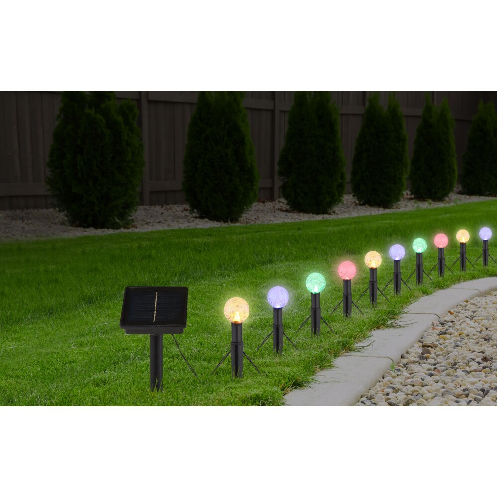 Globo SOLAR Padverlichting LED Zwart, Transparant, Helder, 20-lichts, Kleurwisselaar main product photo