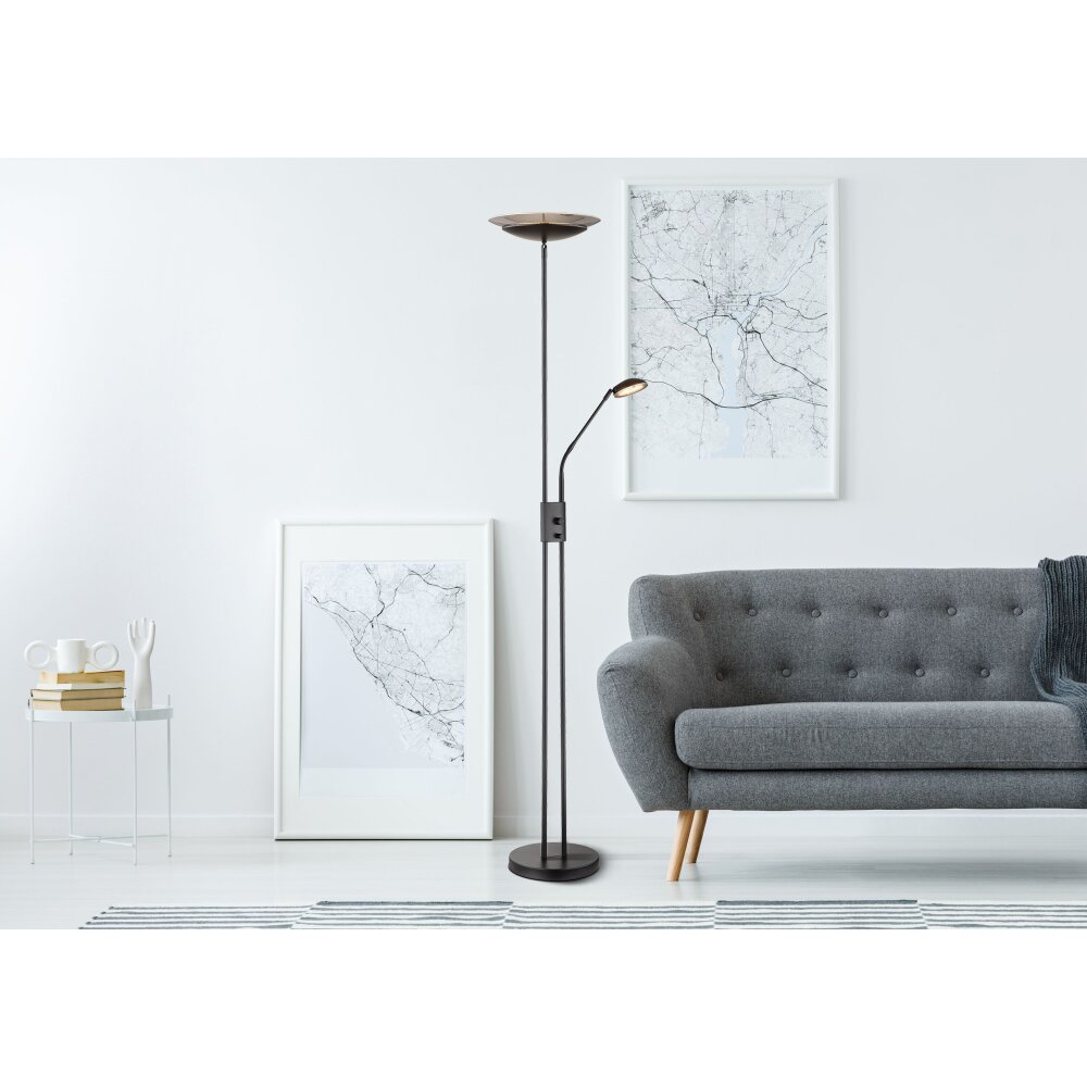 Globo GANINA Uplighter LED Zwart, 2-lichts main product photo