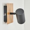 Javel Muurlamp Grijs, houtlook, Zwart, 1-licht
