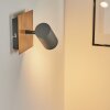 Javel Muurlamp Grijs, houtlook, Zwart, 1-licht