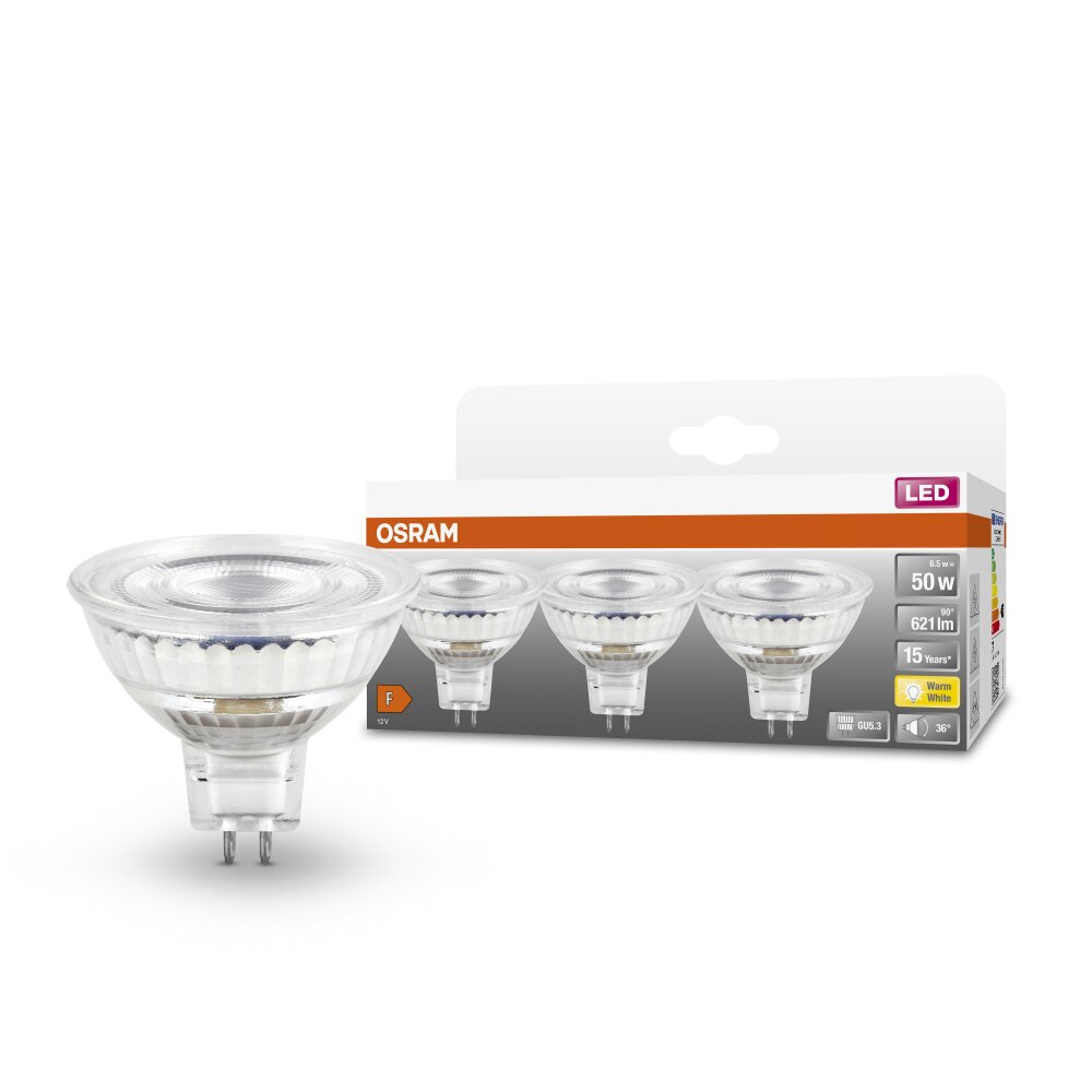 OSRAM set van 3 LED ster GU5.3 6,5W 2700 kelvin 621 Lumen main product photo