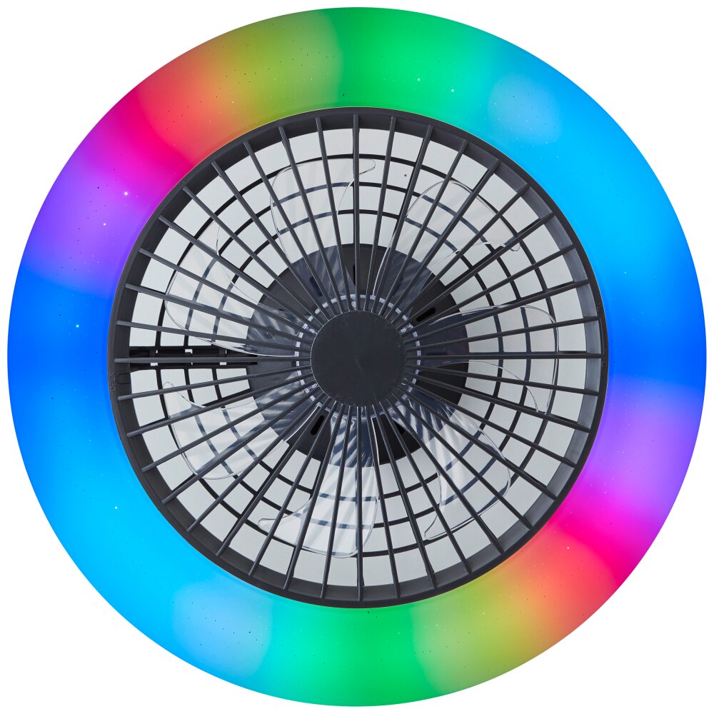 Brilliant Salerno Plafondlamp LED Zwart, 1-licht, Afstandsbediening