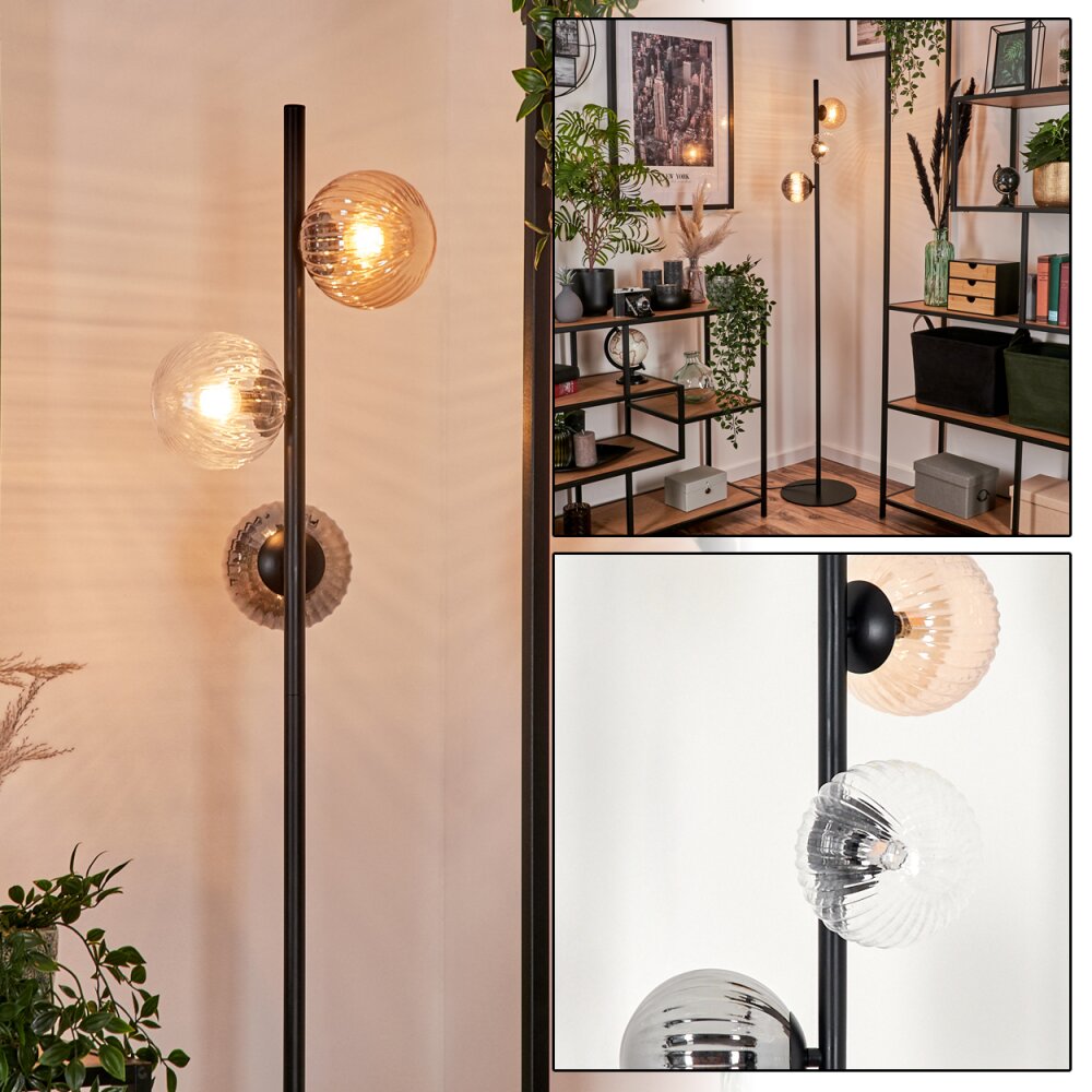 Remaisnil Staande lamp - Glas 12 cm Zwart, 3-lichts main product photo