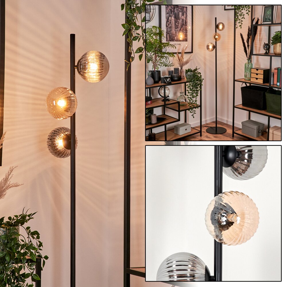 Remaisnil Staande lamp - Glas 12 cm Zwart, 3-lichts main product photo
