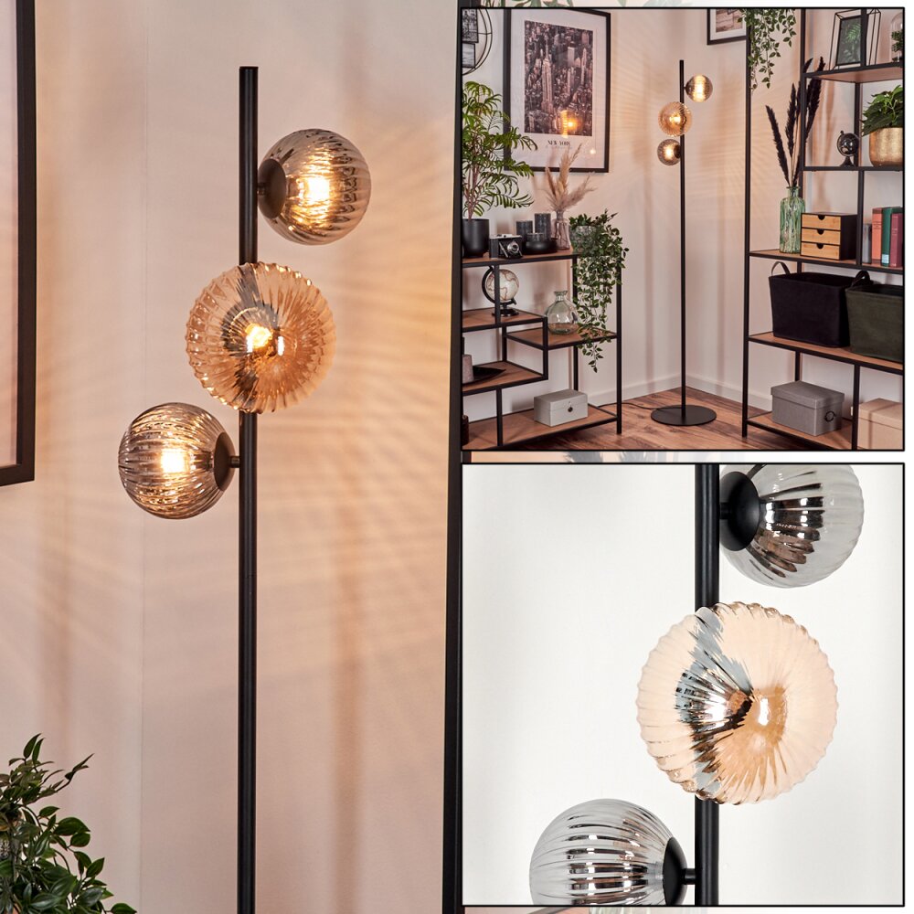 Remaisnil Staande lamp - Glas 12 cm, 15 cm Zwart, 3-lichts main product photo