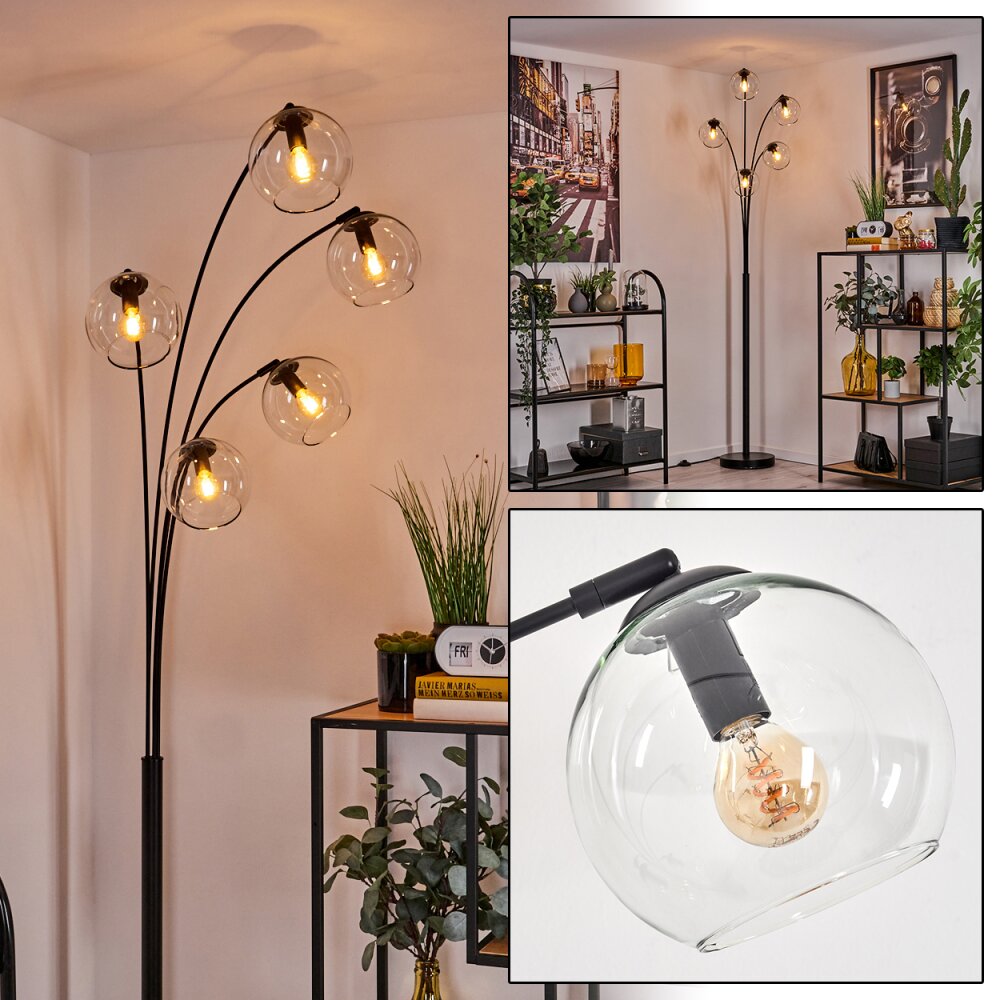Koyoto Staande lamp - Glas 15 cm Duidelijk, 5-lichts main product photo