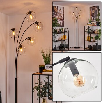Koyoto Staande lamp - Glas 15 cm Duidelijk, 5-lichts