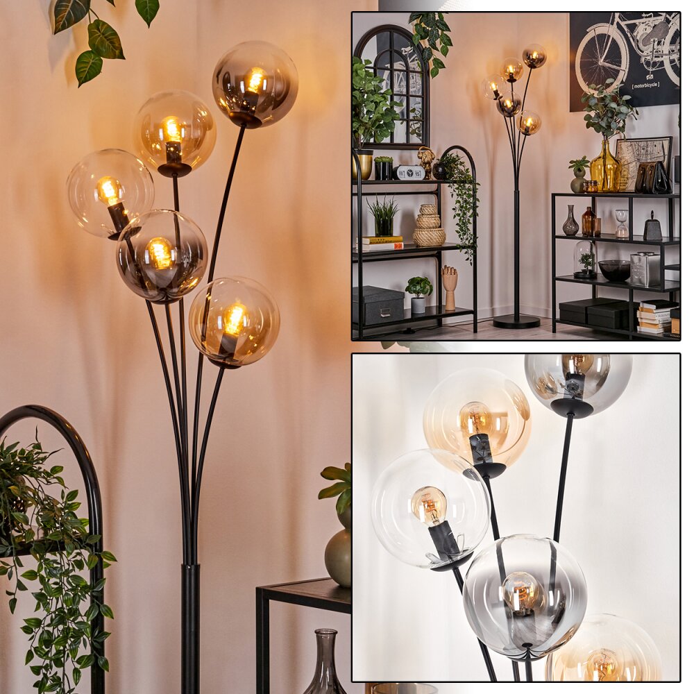 Gastor Staande lamp - Glas 15 cm Amber, Duidelijk, Rookkleurig, 5-lichts main product photo