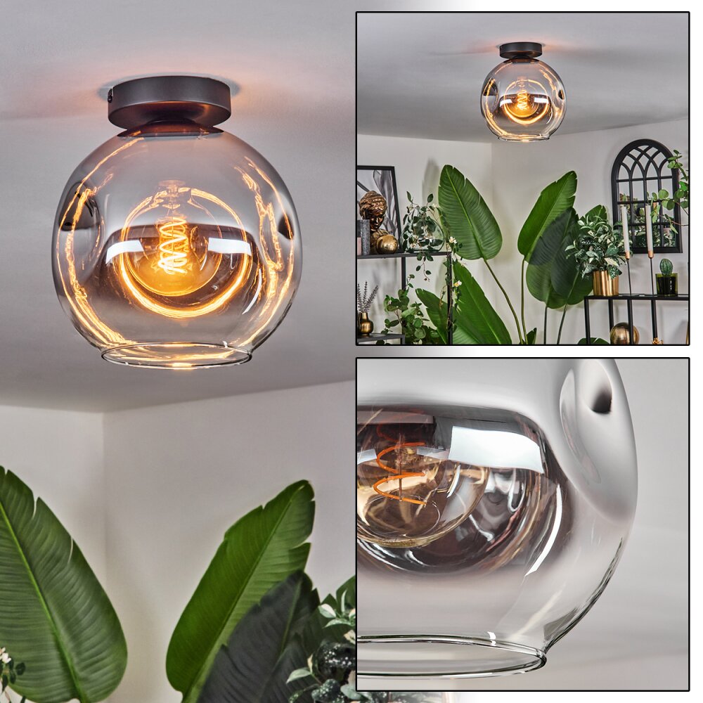 Ripoll Plafondlamp - Glas 25 cm Chroom, Duidelijk, 1-licht main product photo
