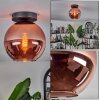 Koyoto Plafondlamp - Glas 20 cm Koperkleurig, 1-licht