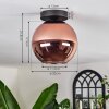 Koyoto Plafondlamp - Glas 20 cm Koperkleurig, 1-licht