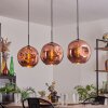Ripoll Hanger - Glas 30 cm Koperkleurig, 3-lichts