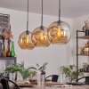 Ripoll Hanger - Glas 30 cm Zwart, 3-lichts