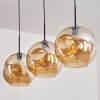 Ripoll Hanger - Glas 30 cm Zwart, 3-lichts