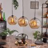 Ripoll Hanger - Glas 30 cm Zwart, 3-lichts