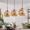 Ripoll Hanger - Glas 30 cm Zwart, 3-lichts