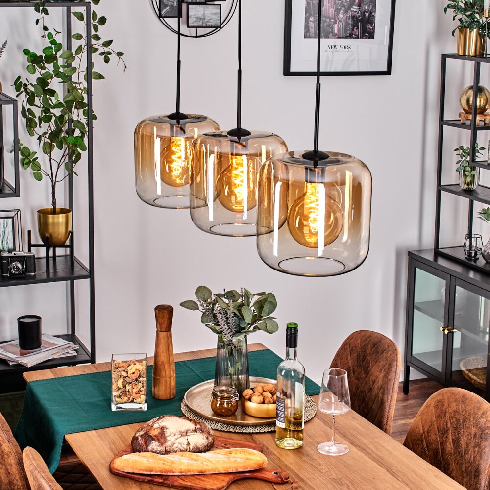 Lauden Hanger - Glas 25 cm Amber, Duidelijk, 3-lichts main product photo