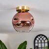 Ripoll Plafondlamp - Glas 20 cm Goud, Zwart, 1-licht