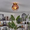 Ripoll Plafondlamp - Glas 20 cm Goud, Zwart, 1-licht