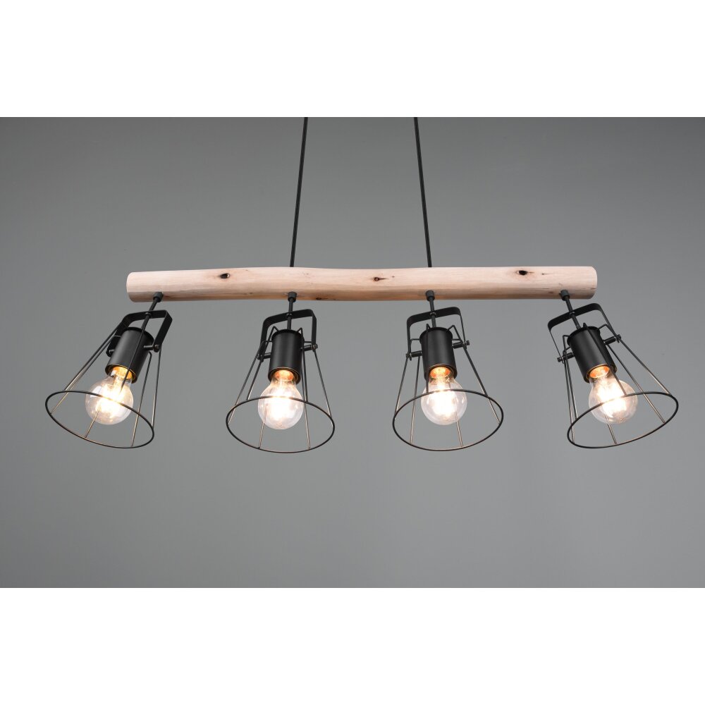 Reality Jaipur Hanglamp Zwart, 4-lichts