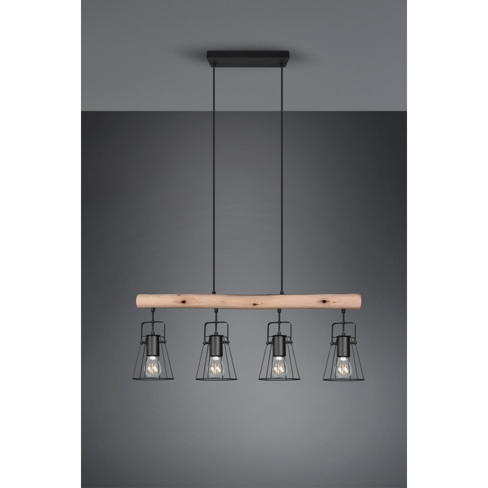 Reality Jaipur Hanglamp Zwart, 4-lichts