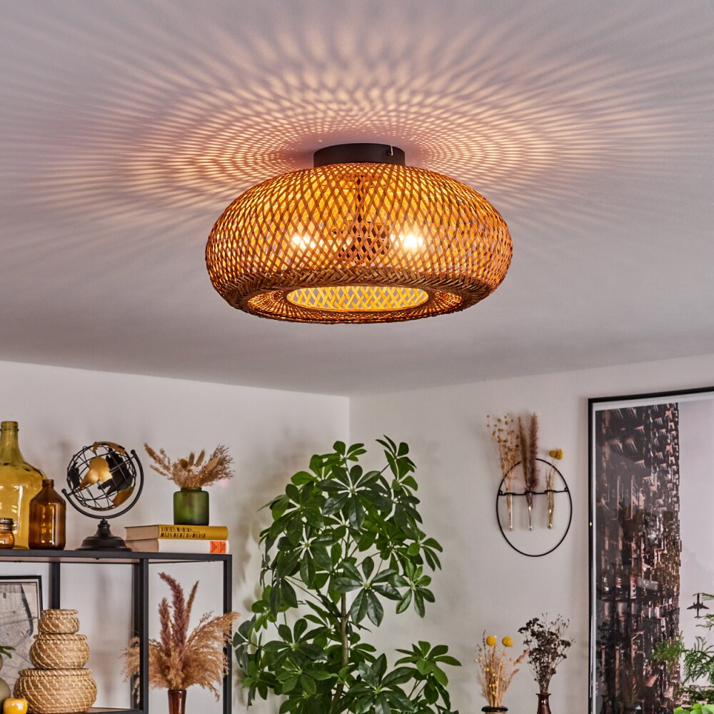 Bauro Plafondlamp 40 cm Zwart, 2-lichts
