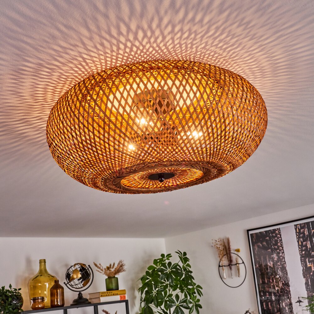 Bauro Plafondlamp 50cm Zwart, 3-lichts
