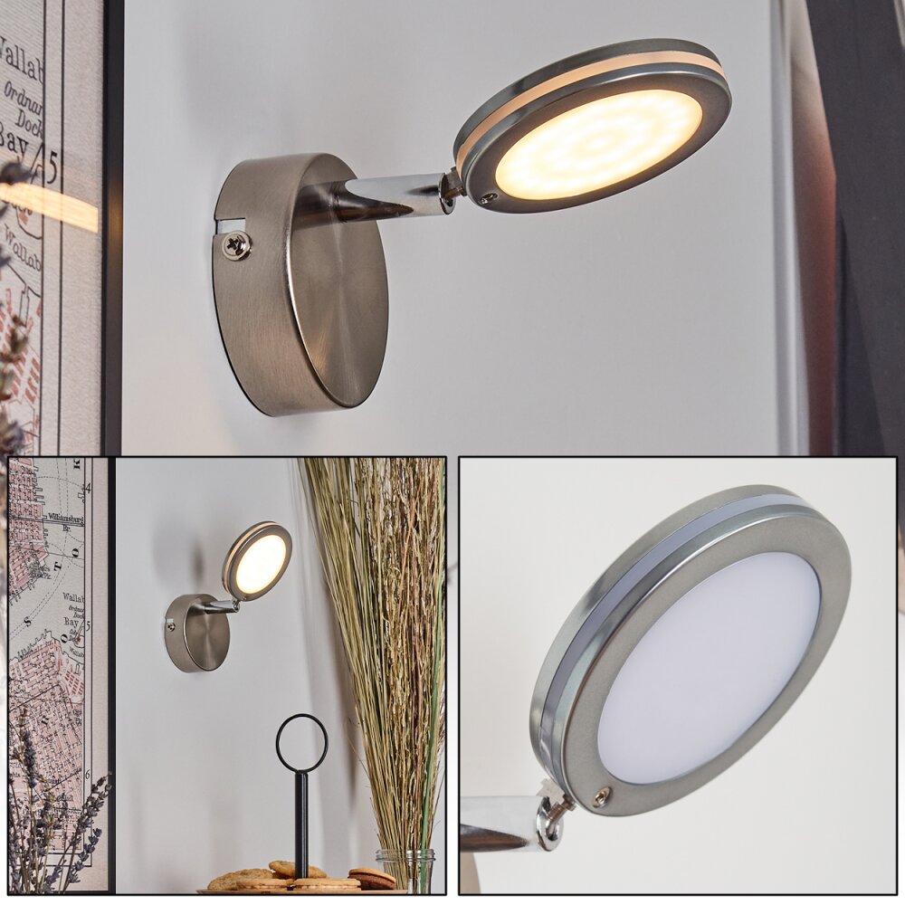 Sarnadinha Wandlamp LED Nikkel mat, 1-licht main product photo