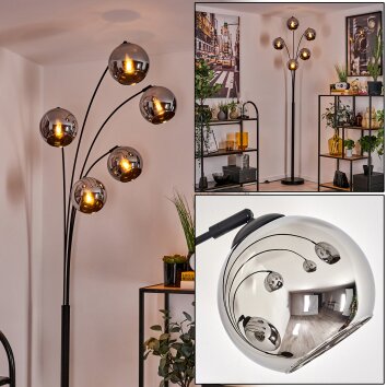 Koyoto Staande lamp Chroom, 5-lichts