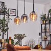 Vevino Hanglamp Amber, Duidelijk, Rookkleurig, 3-lichts