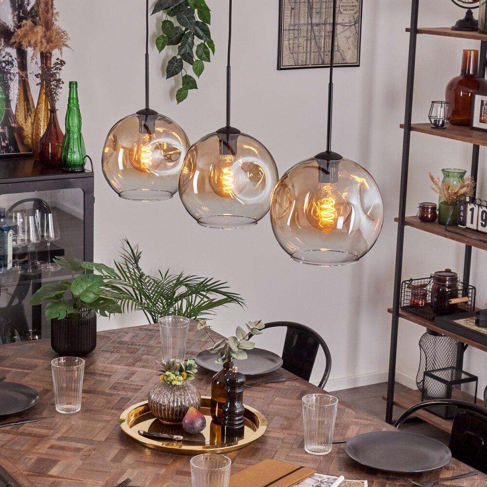 Ripoll Hanglamp Amber, Duidelijk, 3-lichts main product photo