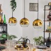 Ripoll Hanglamp Goud, Duidelijk, 3-lichts