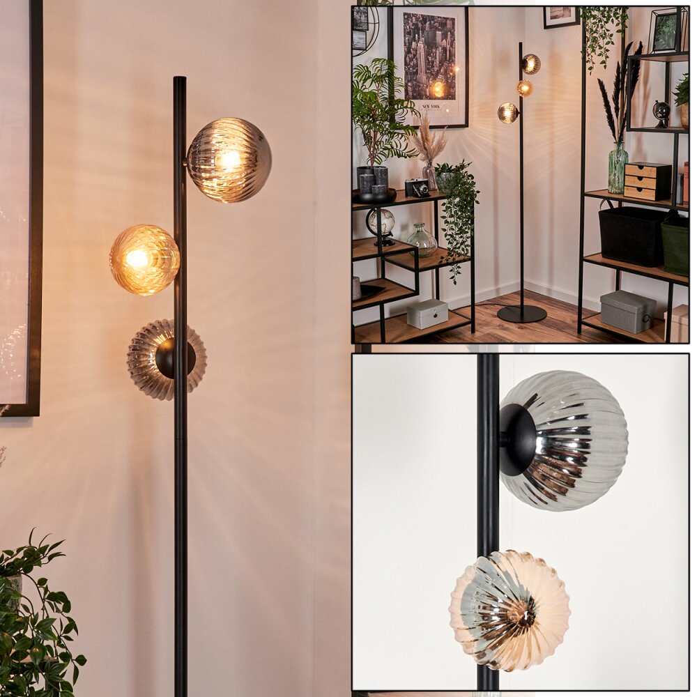 Remaisnil Staande lamp Amber, Rookkleurig, 3-lichts main product photo